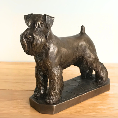 Bronze schnauzer figurine - schnauzer,