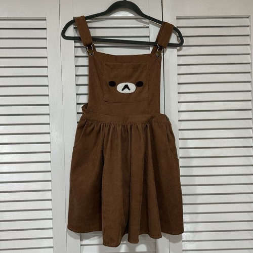 Brown bear pinafore dress - bear,