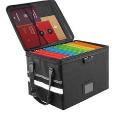Fireproof Document Box 5200℉ Fireproof with Lock,Large Box Black A4 Water Resis.