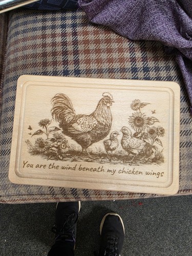 Birch chopping board chickens - chopping,