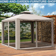 Metal Garden Gazebo Outdoor 2-Tier Roof Marquee Party Tent Taup Shelter 3 x 3 m
