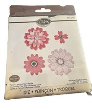 Sizzix Bigz Die  Flower Layers w/Heart Petals 658053 Cuts Felt Fabric Card Rare