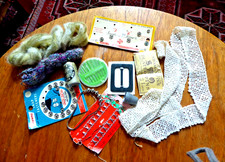 Vintage Job Lot HABERDASHERY pins press studs needles lace