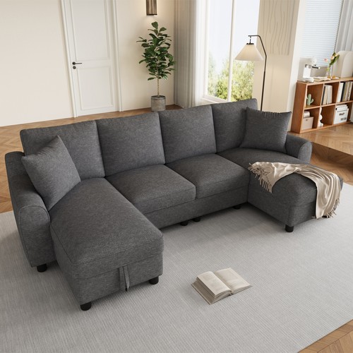 Shaped seater sofa bed - u, 4