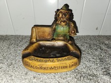 Vintage “Freight Wise” Owl Chicago & Northwestern Lines Ashtray Railroad RR
