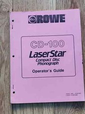 Rowe Cd-100 Laser Star Jukebox Operator Guide