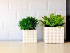 LARGE White Bubble Flower Pot