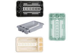 Medium Dish Drainer Plastic Plate Cutlery Draining Rack Drawer Insert Sink Tray