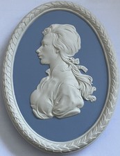Wedgwood Pale Blue And White Jasper Portrait Medallion H.R.H. The Princess Anne.