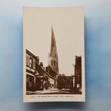 Chesterfield Postcard 1930 Real Photo Derbyshire St Mary & All Saints Church