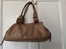 Gigi  Light-Brown Three-section Soft Leather Top-Handled Handbag