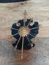 Vintage Spanish Toledo Wall Set Wooden Sheild & Minature Swords Cocktail Sticks