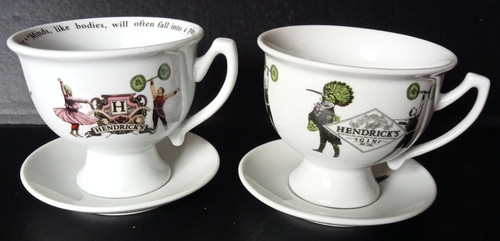 Hendricks gin china tea footed - china,