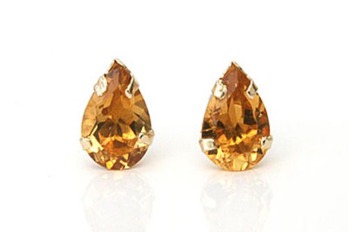 9ct gold citrine - 9ct, teardrop