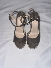 Grey suede wedge sandals with - grey,