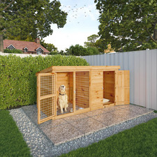 Waltons Wooden 8 x 4 Dog Kennel & Run Tongue & Groove Pets House 10yr Guarantee