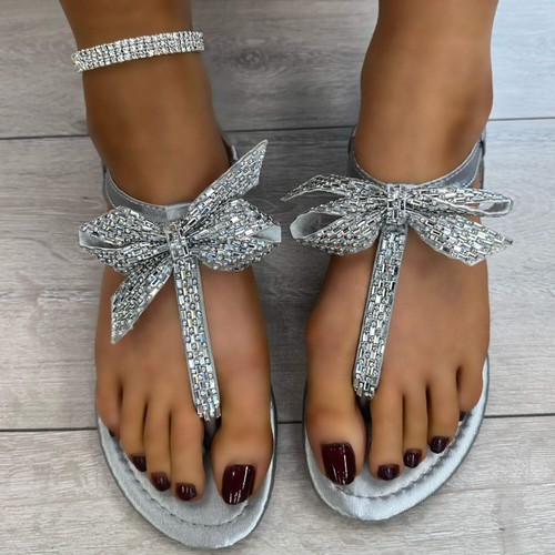 Lemonade crystal bow sandals - lemonade,