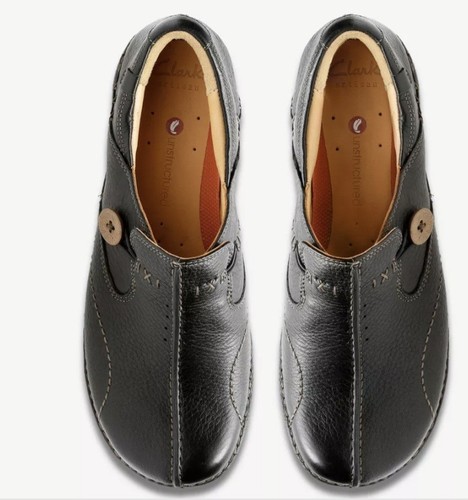 Ladies clarks black leather - leather, un