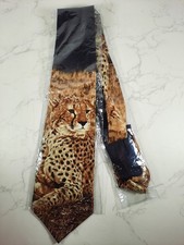 Vintage 1996 Endangered Species - Simon Combs Cheetah - 100% Silk Tie