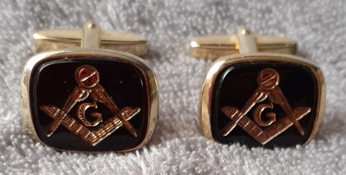 Gold plated black enamel - &,