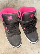 DC Shoes 302676B DCSHOE Rebound Mid High Top Size 4 black pink 