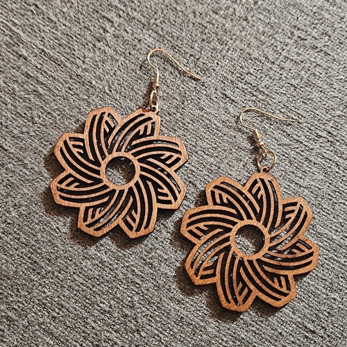 Boutique brown floral wood - brown,