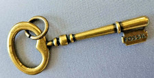 Vintage Fossil Brass Charm Key