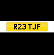PRIVATE NUMBER PLATE R23 TJF On Retention Document. 4D Plates Are Available