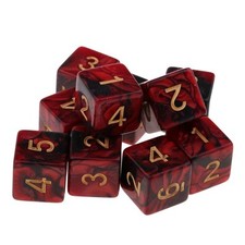 Double Color Six Sided Dice Red+Black Red+Black