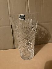 Thomas Webb Vase Crystal Cut Glass with sticker Facet Cut Heavy Quality 8”