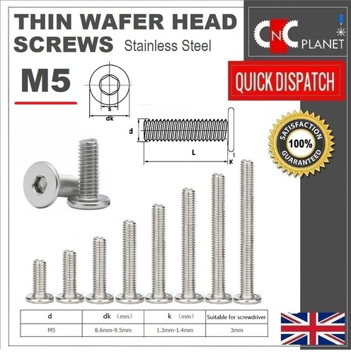Ultra thin wafer flat head - m5,