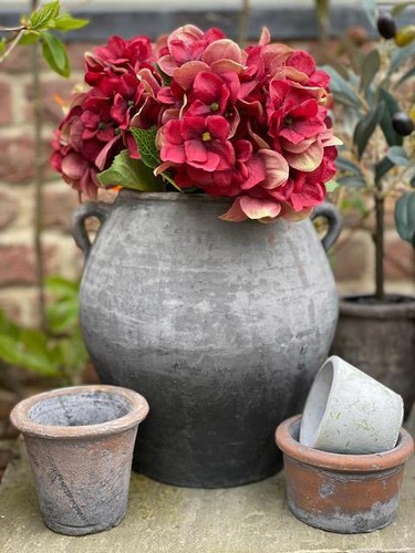 Rustic urn vase wide stone - ,