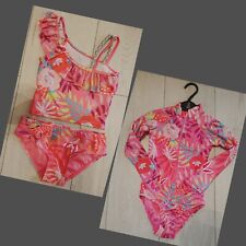Girls Rash Body Swimming Costume Shorts Tankini Swimsuit Floral Age 1 - 12 Years