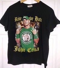 Vintage WWE John Cena Rise Above Hate Black T-Shirt.  Size Medium - Wrestling