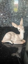 Vintage Lladro Spain Sitting Deer Fawn Doe Porcelain Figurine