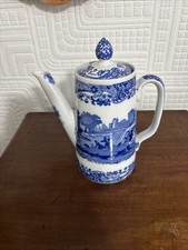 Antique Copeland Spode ITALIAN Blue & White Coffee Pot with Lid