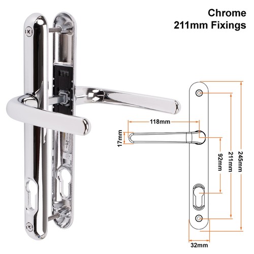 Composite door handle pair - composite,