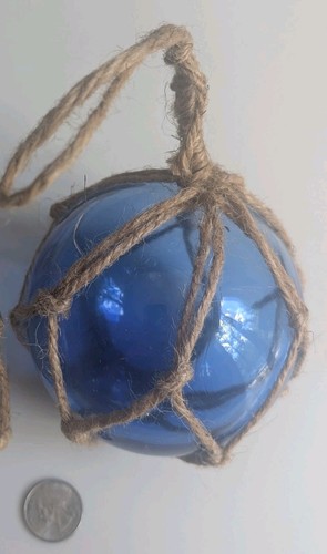 Hand blown cobalt blue fishing - blown,