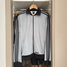 adidas Originals Beckenbauer Large Track Top Jacket Grey Silver Black Rare Retro