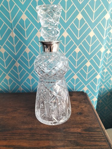 Large thistle crystal decanter - crystal,