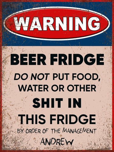 Funny metal sign - metal, warning