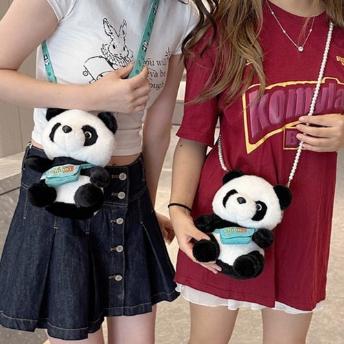 Cute panda plush backpack - panda, kids