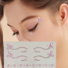 2 Pack Face Gems Stickers Pink