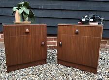 Pair Of Mid Century Retro Teak & Veneer Bedside Cabinets / Chests