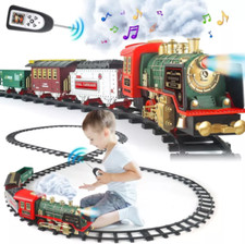 Remote Electric Train Toy Steam Locomotive Carriages Set with Sound&Light&Spray
