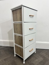 White 4 Drawers Chest Tallboy