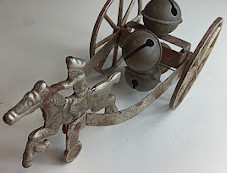 Antique bell toy horse - antique,