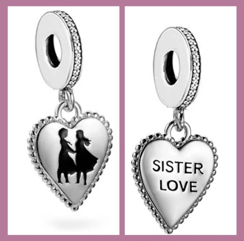 Sister love heart charm - love,