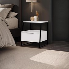 Matt White 1 Drawer Modern