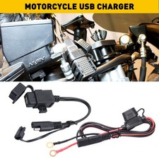 12V Dual USB Port Waterproof Motorcycle Motorbike Charger Power Adapter Socket